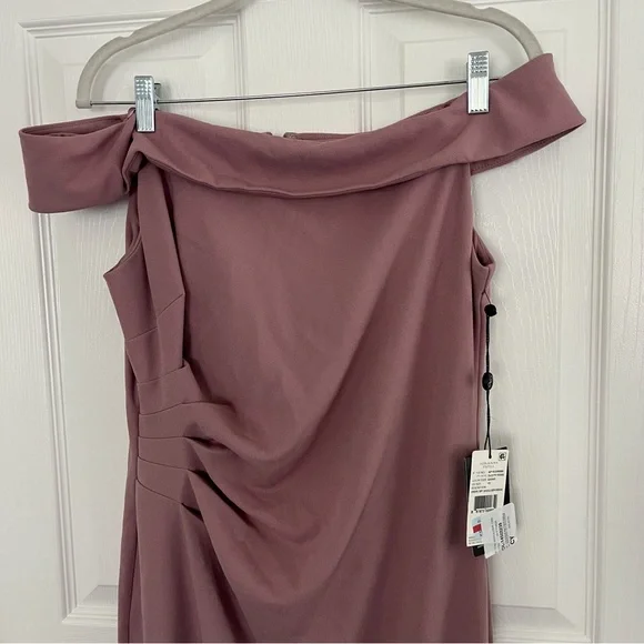 Adrianna Papell off the shoulder ruched maxi gown NWT - Picture 3 of 10